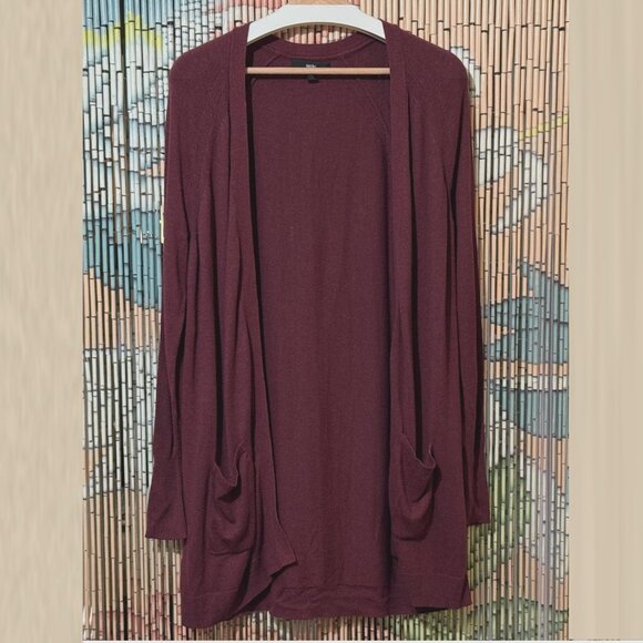 MOSSIMO Open Cardigan Sweater with Pockets, Cranberry, XXL - Picture 1 of 14